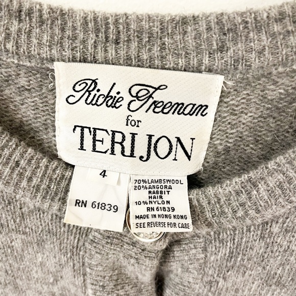 Rickie Freeman Vintage Long Sleeve wool Sweater mini Dress Gray Sz 4 holiday - Picture 5 of 9